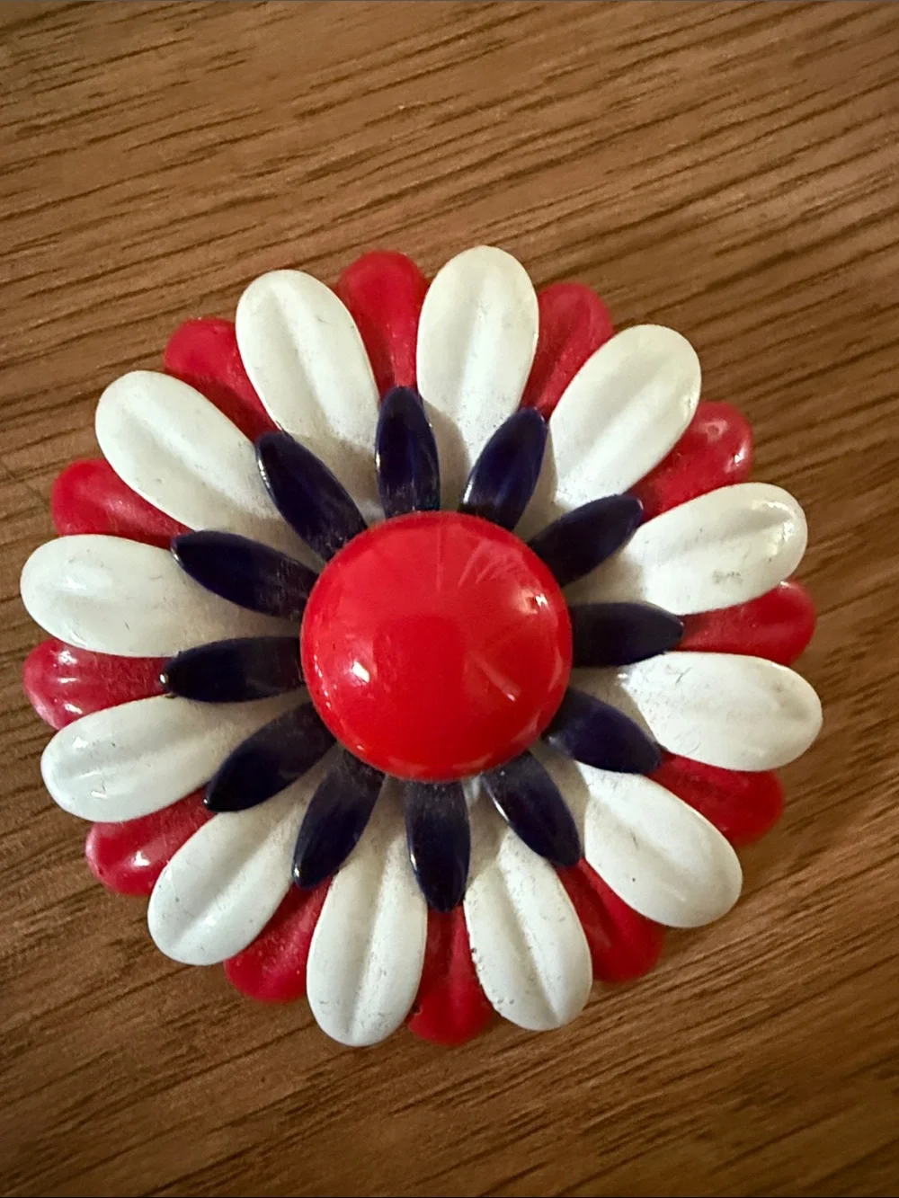 Red, White & Blue floral broach